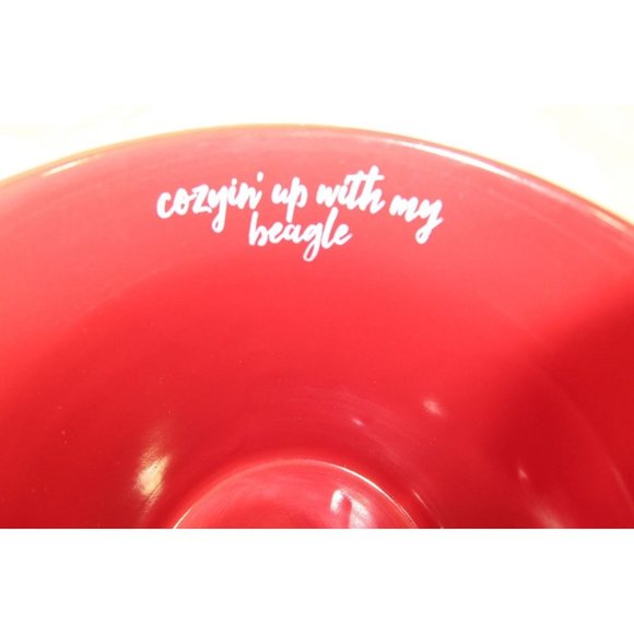 Cozyin Up With My Beagle In Red Black Plaid Coat Mug by Fringe Studio EUC - Picture 4 of 10
